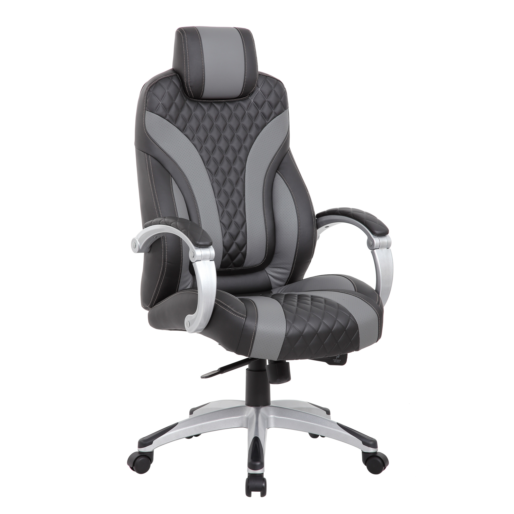 Norstar BOSS, Executive Hinged Arm Chair - Black/Grey, Included (qty.) 1 Model# B8871-BKGY